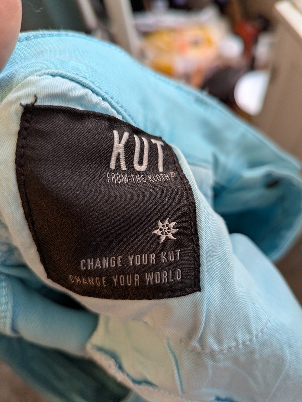 NWT Kut From The Kloth Paradise Blue Crop Straight Leg Jeans Sz 12 32"X24" - Picture 3 of 6